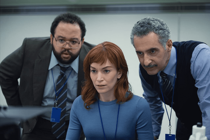 John Turturro, Britt Lower, and Zach Cherry in Severance (2022)